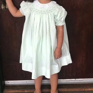Light Green Smocked Dress- 4T